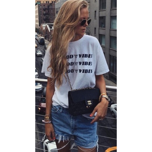 Brandy Melville Tops - Brandy Melville Good Vibes Shirt